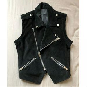 ALEXANDER WANG BLACK SUEDE MOTO VEST